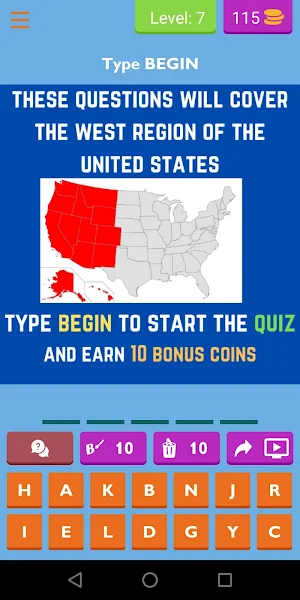 Guess The U.S. States Quiz Screenshot 0
