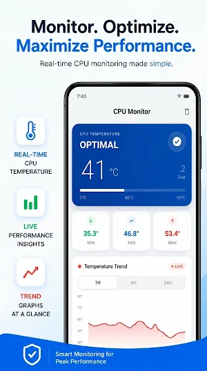 CPU Monitor - Temp & RAM Screenshot 2