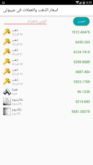 اسعار الذهب والعملات فى جيبوتى Screenshot 3