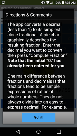 Decimal to Fraction Explorer Screenshot 2