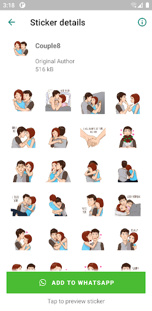 Cute Couple Love Stickers Pro Screenshot 3