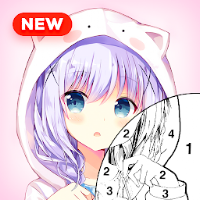 Anime Girl Color by Number - Anime Coloring Book