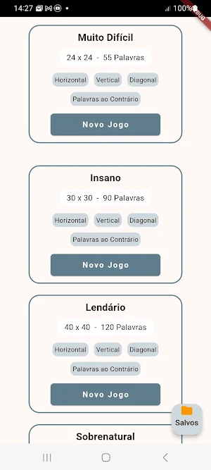 Caça-Palavras Difícil Screenshot 2