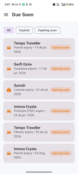 CAP Travel: Taxi Fleet Manager Screenshot 0