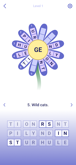 Flowers Power - Word Puzzle Screenshot 1