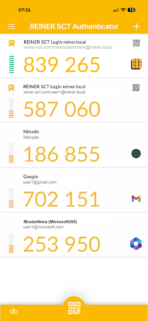 REINER SCT Authenticator Screenshot 1