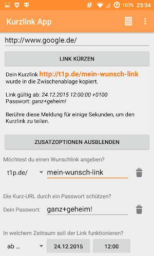 Kurzlink App  ( Kurz URL App ) Screenshot 1