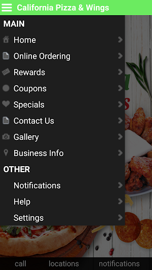 California Pizza & Wings Screenshot 1