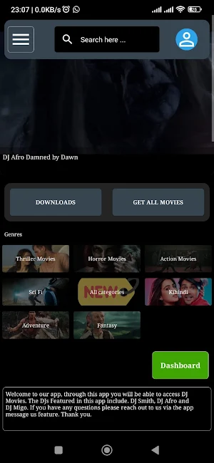DJ Smith Movies App Screenshot 1