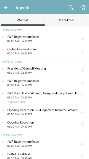 IWF Conference App Screenshot 2