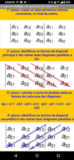 Regra de Sarrus e as matrizes Screenshot 3