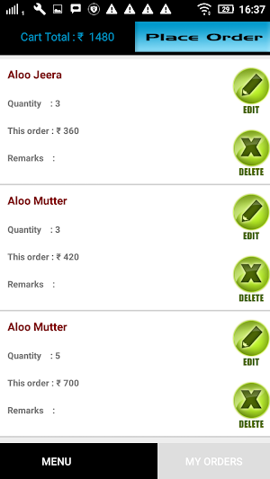 My Order | Take Food Order at Restaurant | Hot-Inn Screenshot 0