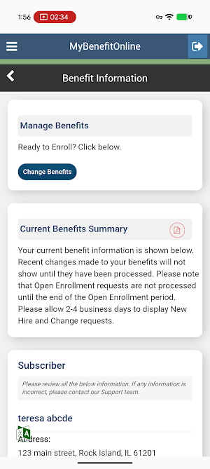 MyBenefitOnline Screenshot 2