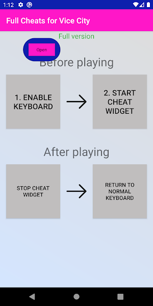 Full Cheats Keyboard for Vice City Screenshot 2
