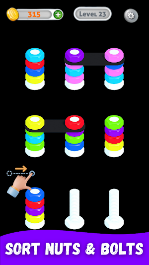 Nuts & Bolts Chaos Sort Color Screenshot 1