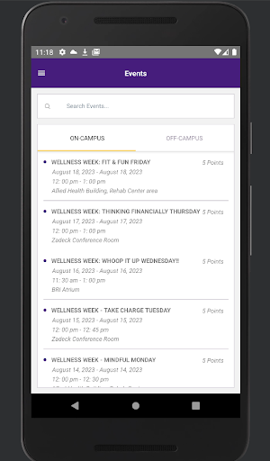 LSUHS Institutional Wellness Screenshot 2