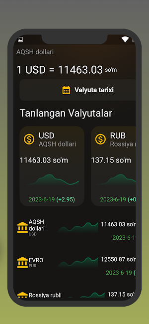 Valyuta kurslari Screenshot 2