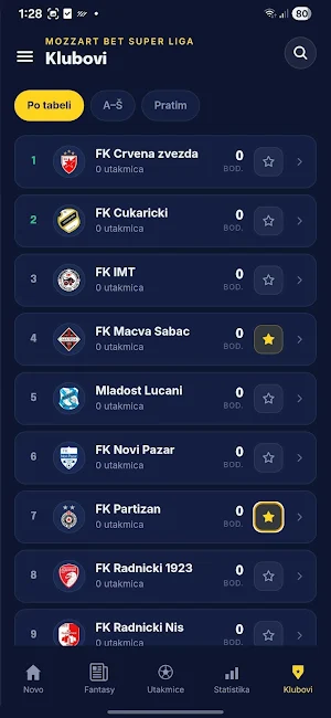 Super liga Srbije Screenshot 2