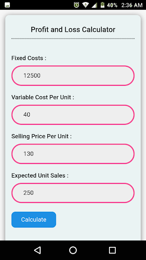 Profit and Loss Calculator Screenshot 0