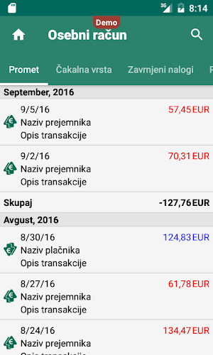 Mobilna banka mLON Screenshot 3