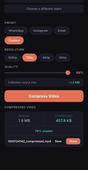 Video Compressor - Reduce Size Screenshot 1