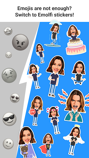 Emolfi: power up any messenger with photo stickers Screenshot 0