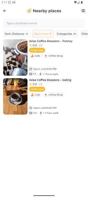 Arise Coffee Roasters Screenshot 2