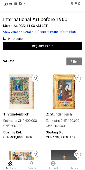 Beurret Bailly Widmer Bidding Screenshot 1