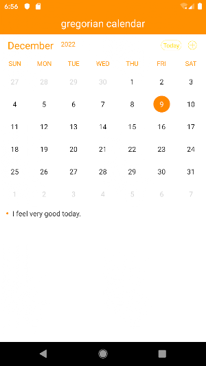 Gregorian Calendar Screenshot 2