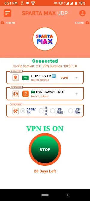 SPARTA Max UDP Screenshot 2