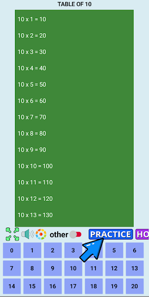 Multiplication tables Screenshot 1