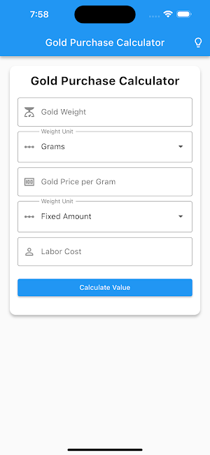 Gold Purchase Calculator Screenshot 0