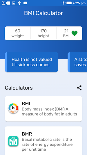 BMI Calculator & Ideal Weight - Calorie Calculator Screenshot 0