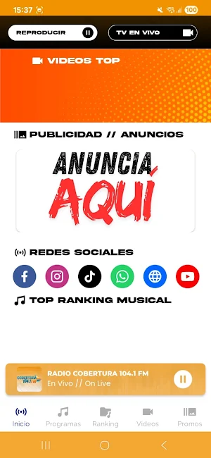 RADIO COBERTURA 104.1 FM Quito Screenshot 3