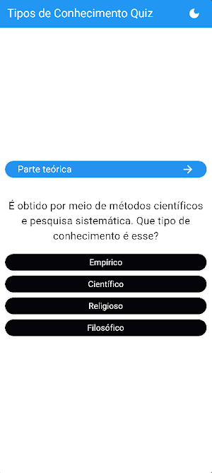 Tipos de Conhecimento Quiz Screenshot 0