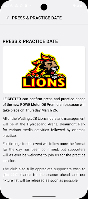 Leicester Lions Speedway Screenshot 1