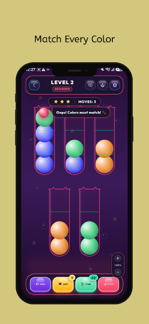 Ball Sort Puzzle : Color Game Screenshot 2