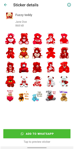 Cute teddy bear stickers Screenshot 2