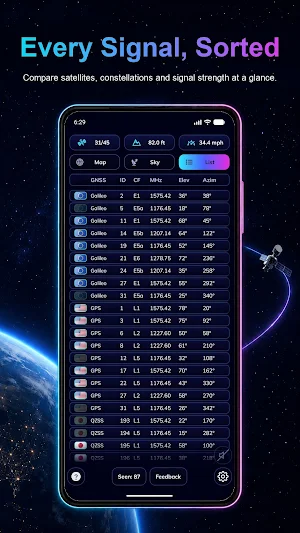 Satellite Scanner: GPS & Stars Screenshot 2