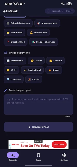 InkSpark - Social Assistant Screenshot 1