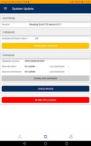 MESA Service Tool Screenshot 1