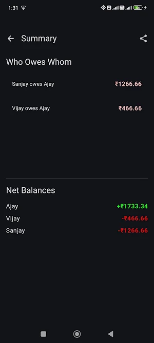 Expense Splitter Screenshot 2