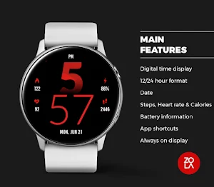 Active Red Fit Watch Face Screenshot 1