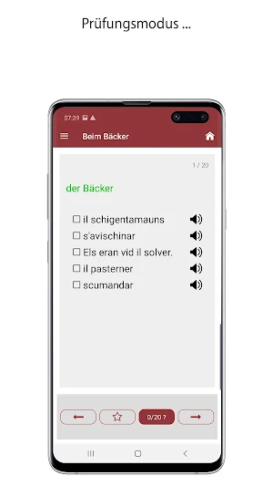 Vokabeltrainer Romontsch Sursilvan Screenshot 2