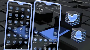 3D Black Cube Theme Screenshot 0