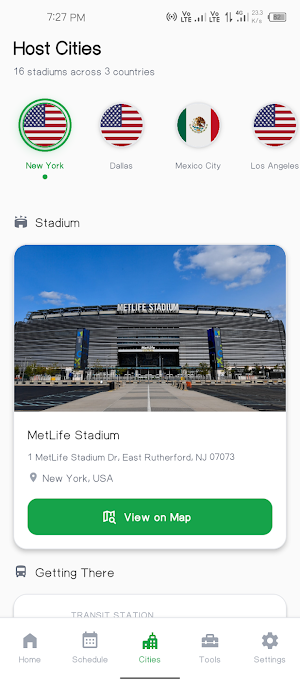 Stadium Route: Fan Travel Map Screenshot 1