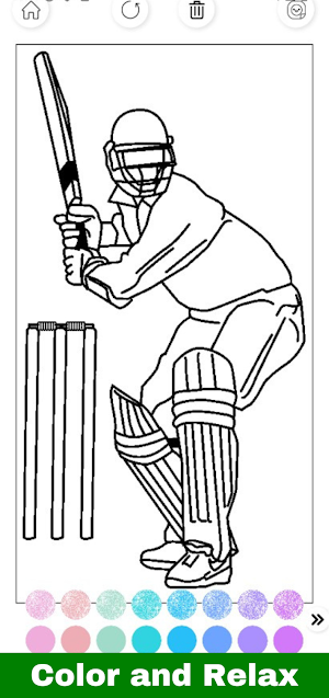 Cricket Sports Coloring Book Screenshot 2
