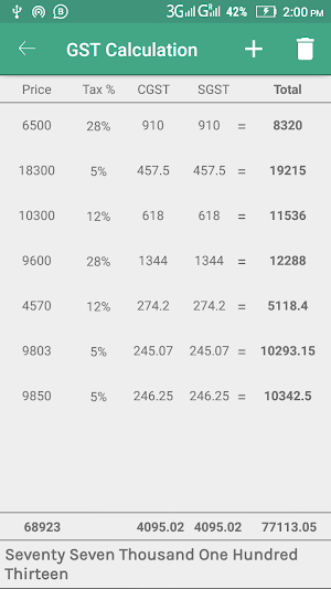 My Denomination and GST Calcul Screenshot 3