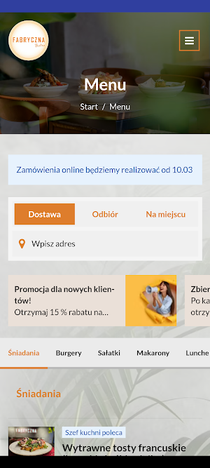 Fabryczna Bistro Screenshot 0