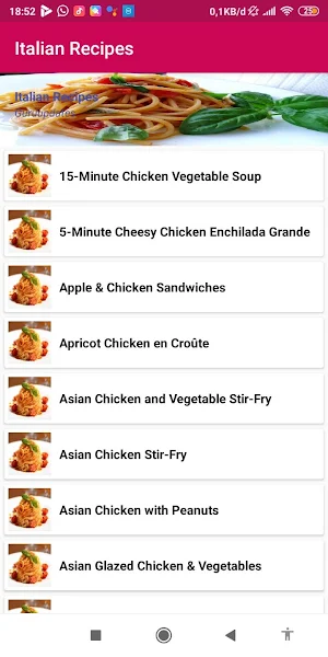 Italian Recipes Screenshot 0